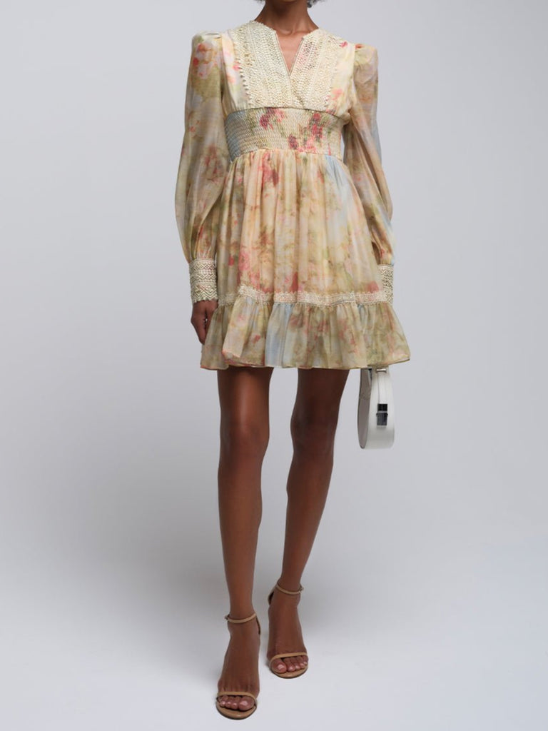 Stylish beautiful dress | Jenna V-neck Print Mini Dress - Ideal for special occasions