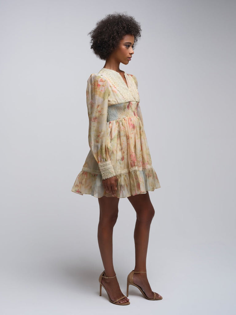 Stylish beautiful dress | Jenna V-neck Print Mini Dress - Ideal for special occasions
