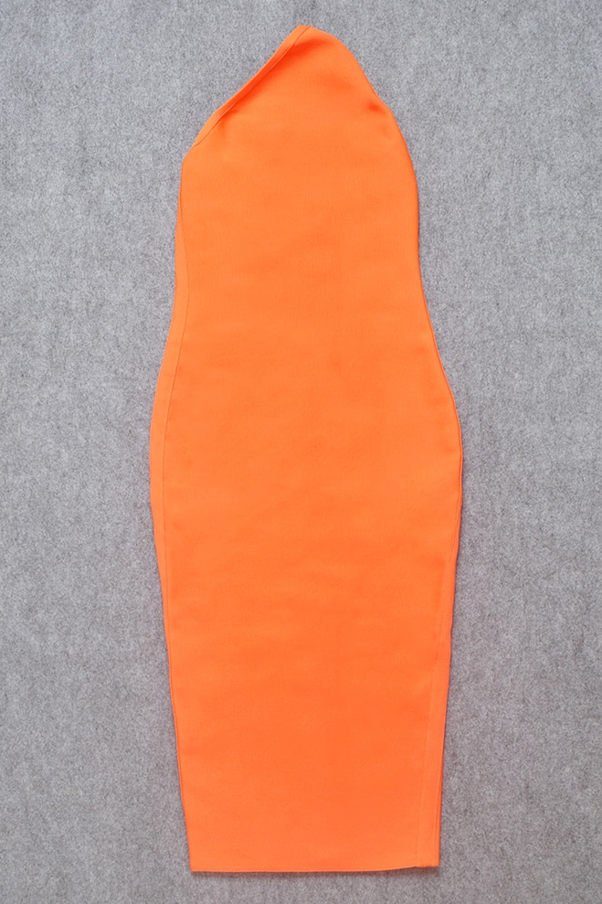 Joi Bodycon Midi Dress - Apricot Orange - Stylish orange dress for special occasions | Buy Online