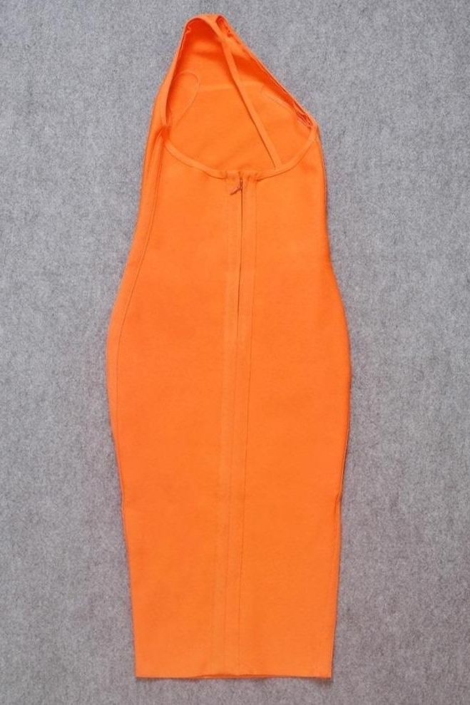 Stylish orange dress | Joi Bodycon Midi Dress - Apricot Orange - Ideal for special occasions