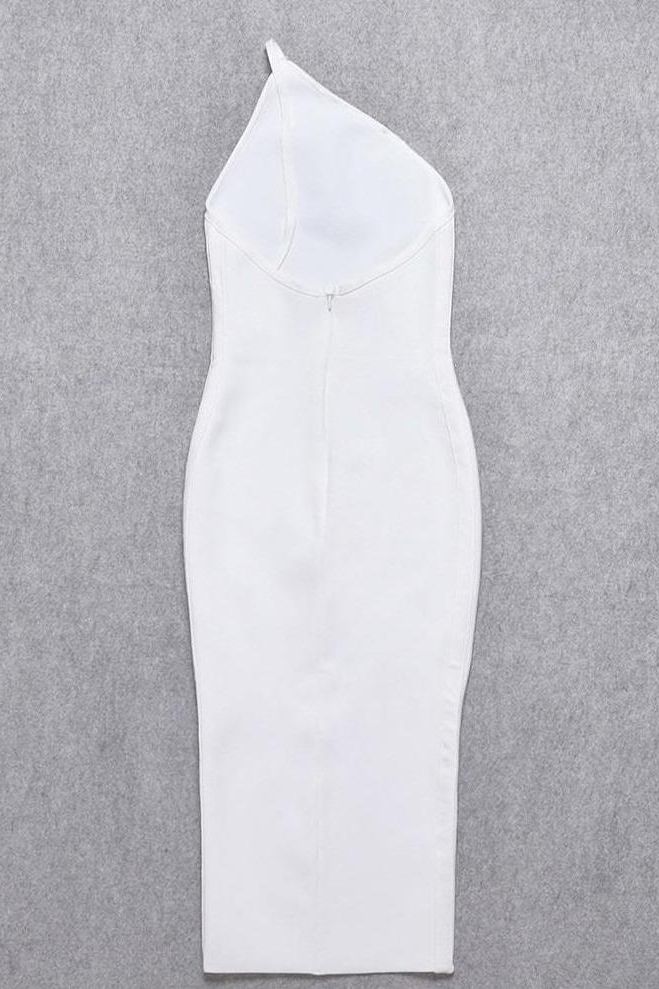 Joi Bodycon Midi Dress - White Pearl - Stylish white dress for special occasions | Buy Online