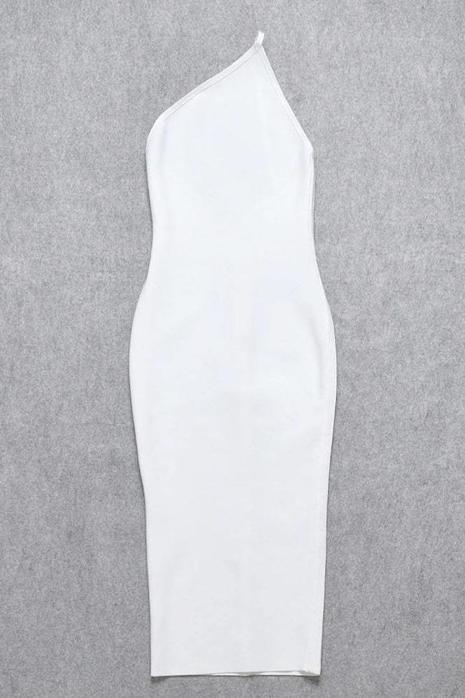 Joi Bodycon Midi Dress - White Pearl - Stylish white dress for special occasions | Buy Online