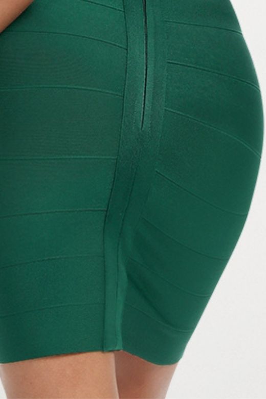 Stylish green dress | Josie Bandage V Neck Mini Dress - Emerald Green - Ideal for special occasions