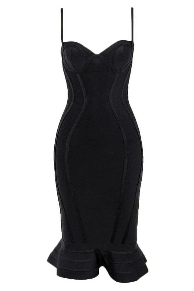 Shop  black dress - Perfect for special occasions | Joy Bandage Midi Dress - Classic Black