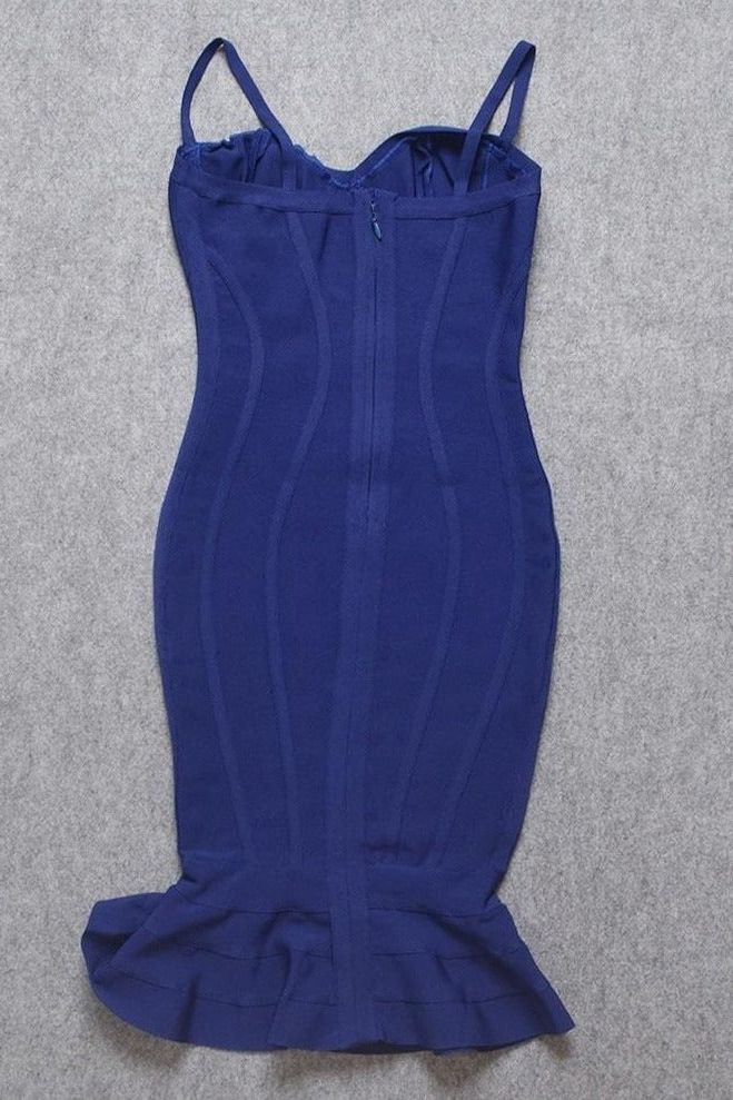 Stylish blue dress | Joy Bandage Midi Dress - Royal Blue - Ideal for special occasions