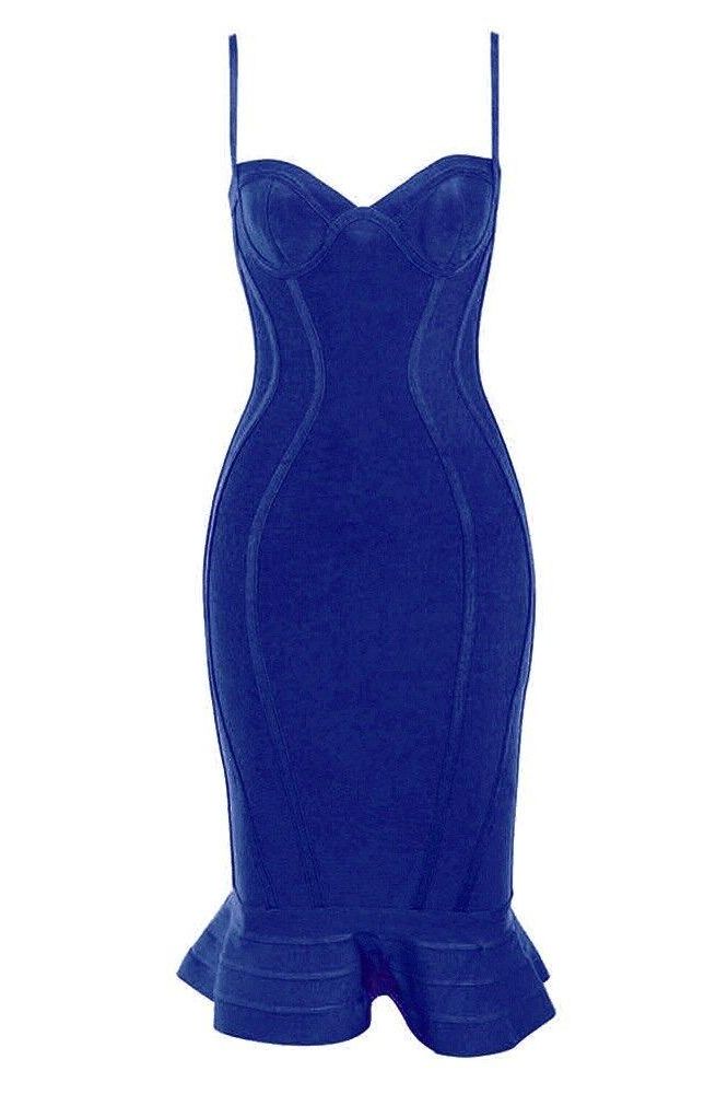 Joy Bandage Midi Dress - Royal Blue - Stylish blue dress for special occasions | Buy Online