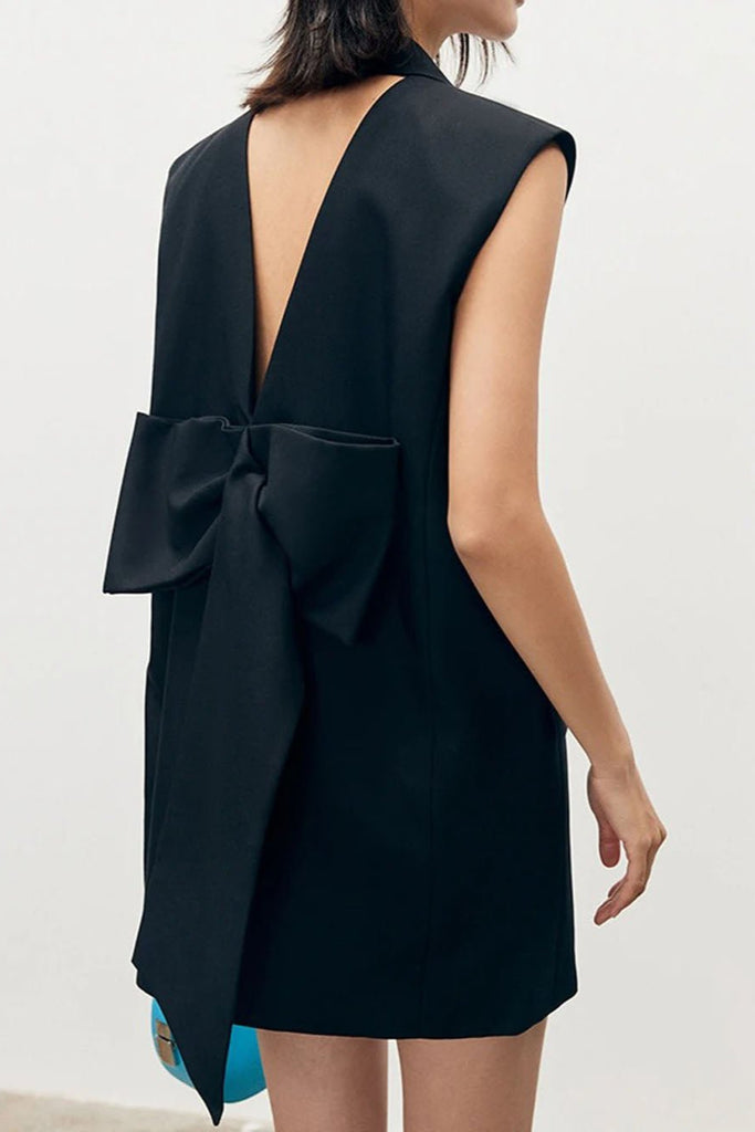Stylish beautiful dress | June Back Bow Sleeveless Mini Dress - Ideal for special occasions