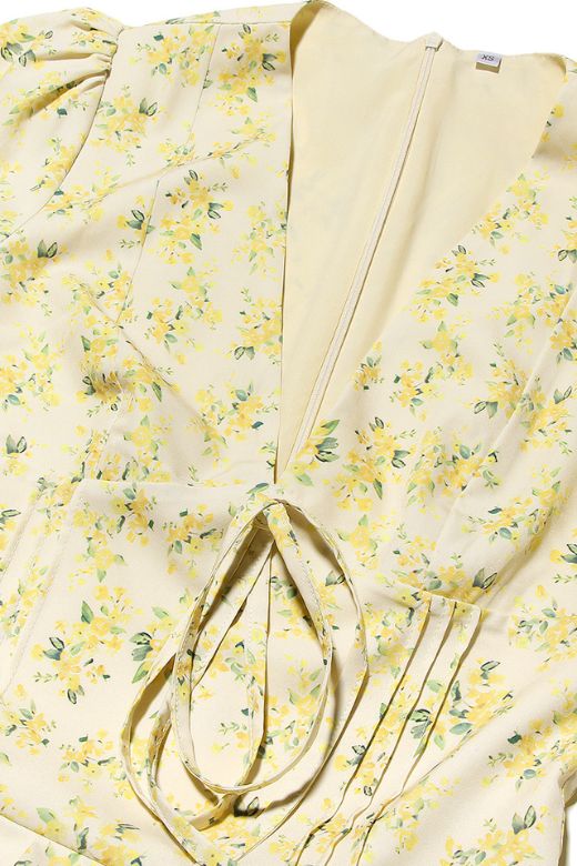 Kacey Day Mini Dress - Sun Yellow - Stylish yellow dress for special occasions | Buy Online