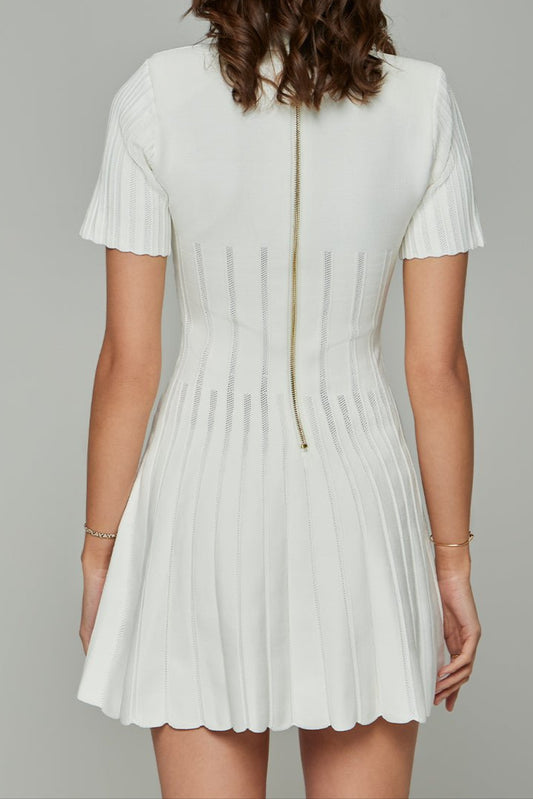 Kirsten Short-Sleeve Knitted Mini Dress