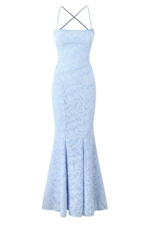Kora Bodycon Maxi Dress - Baby Blue - Stylish blue dress for special occasions | Buy Online