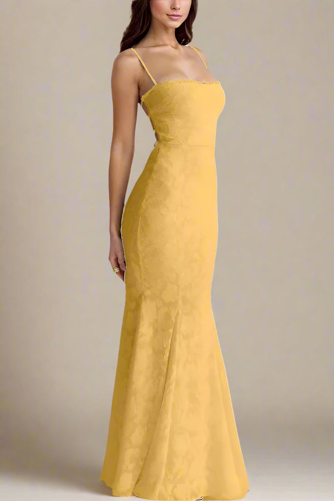 Kora Bodycon Maxi Dress - Lemon Yellow - Stylish yellow dress for special occasions | Buy Online