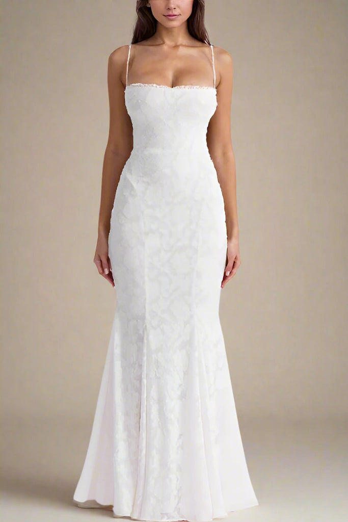 Shop  white dress - Perfect for special occasions | Kora Bodycon Maxi Dress - White Pearl