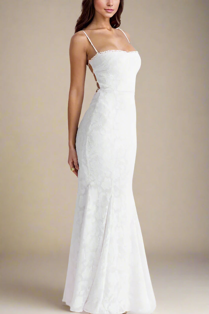 Shop  white dress - Perfect for special occasions | Kora Bodycon Maxi Dress - White Pearl