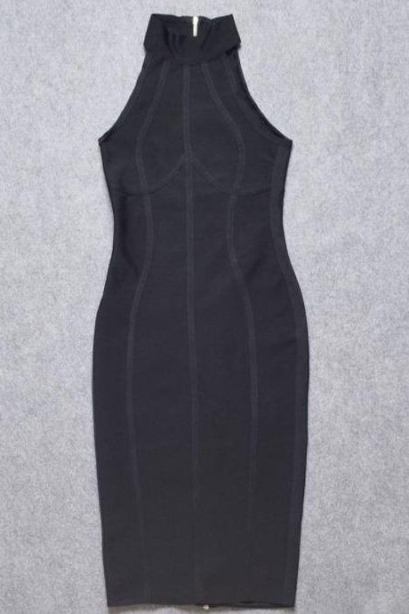 Lea Bandage Midi Dress - Classic Black - Stylish black dress for special occasions | Buy Online