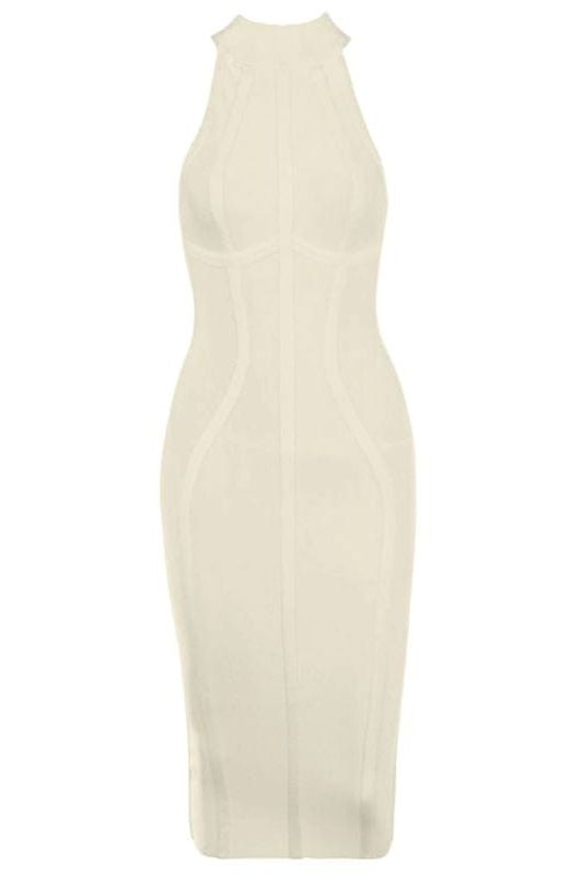 Lea Bandage Midi Dress - Nude - Stylish beautiful dress for special occasions | Buy Online