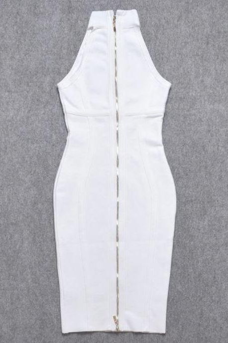Lea Bandage Midi Dress - White Pearl - Stylish white dress for special occasions | Buy Online