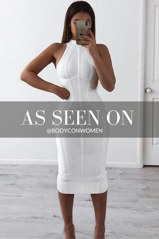 Stylish white dress | Lea Bandage Midi Dress - White Pearl - Ideal for special occasions