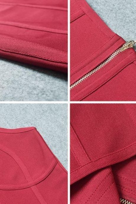 Stylish red dress | Lea Bandage Midi Dress - Red Wine - Ideal for special occasions