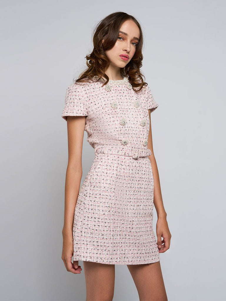 Shop  beautiful dress - Perfect for special occasions | Leigh Short-Sleeve Buttoned Mini Dress