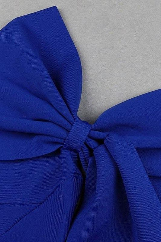 Stylish blue dress | Lela Long Sleeve Bandage Midi Dress - Royal Blue - Ideal for special occasions