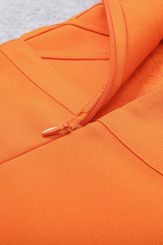 Stylish orange dress | Leo Bandage Midi Dress - Apricot Orange - Ideal for special occasions