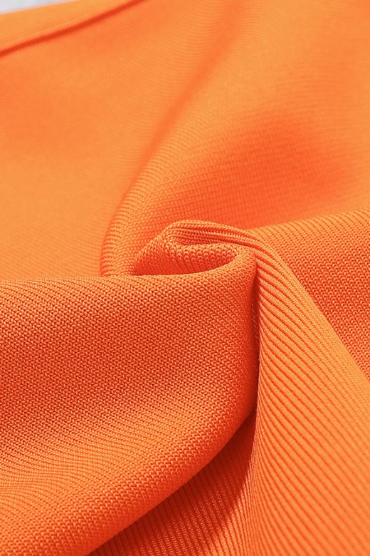 Leo Bandage Midi Dress - Apricot Orange - Stylish orange dress for special occasions | Buy Online