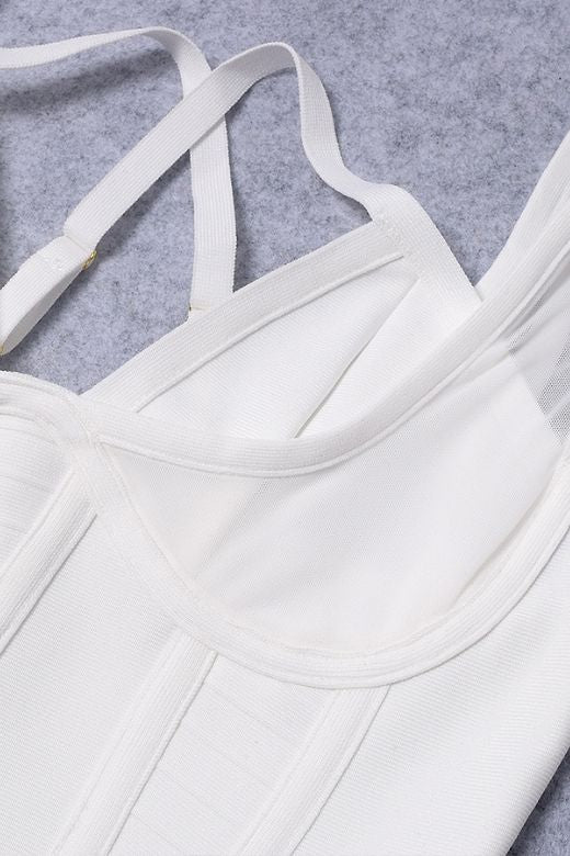 Shop  white dress - Perfect for special occasions | Lucy Bandage Midi Dress - White Pearl