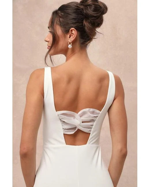 Stylish beautiful dress | Natural Regal Classic Sleeveless Twist-Back Maxi Dress - Ideal for special occasions