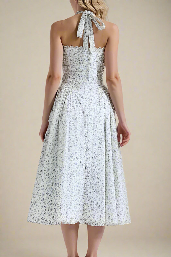 Stylish blue dress | Lynsie Midi Dress - Blue Floral - Ideal for special occasions