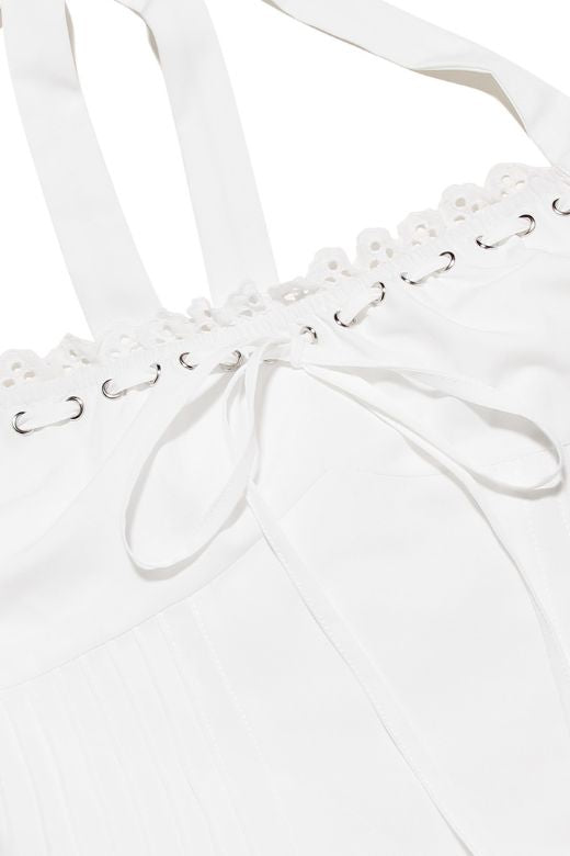 Lynsie Midi Dress - White Pearl - Stylish white dress for special occasions | Buy Online