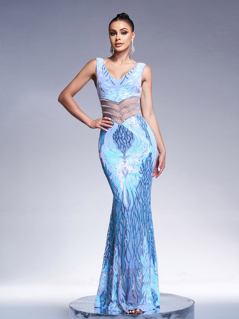 Shop  beautiful dress - Perfect for special occasions | V-neck Sexy Sequin Mermaid Prom Dress