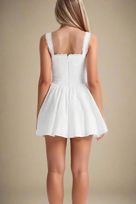 Stylish white dress | Mari Bodycon Mini Dress - White Pearl - Ideal for special occasions