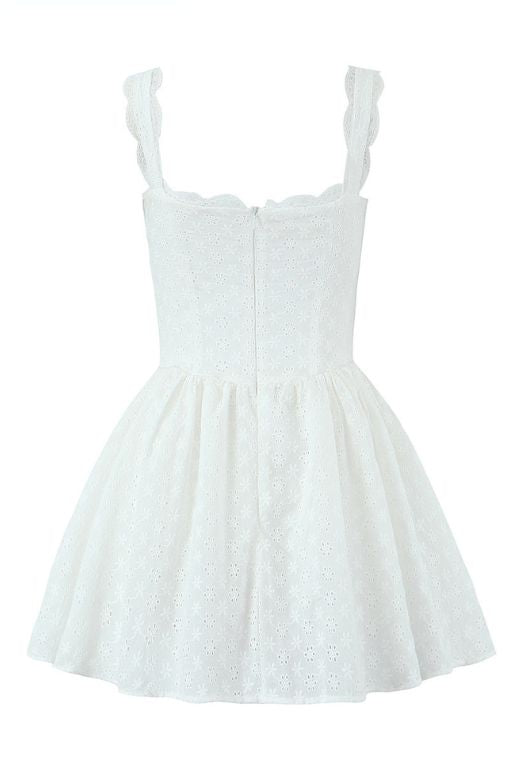 Stylish white dress | Mari Bodycon Mini Dress - White Pearl - Ideal for special occasions