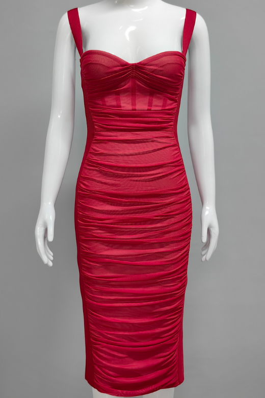 Shop  red dress - Perfect for special occasions | Marilyn Bodycon Wrap Midi Dress - Red Wine