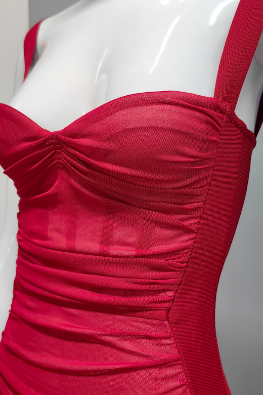 Marilyn Bodycon Wrap Midi Dress - Red Wine - Stylish red dress for special occasions | Buy Online