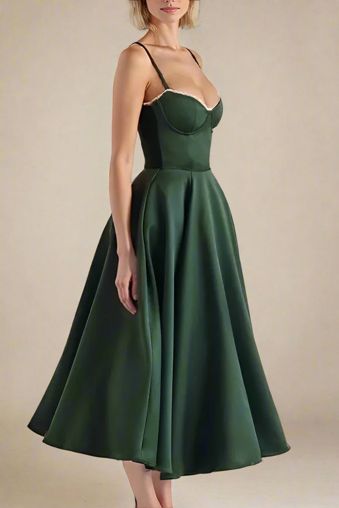 Stylish green dress | Mavis Midi Dress - Emerald Green - Ideal for special occasions