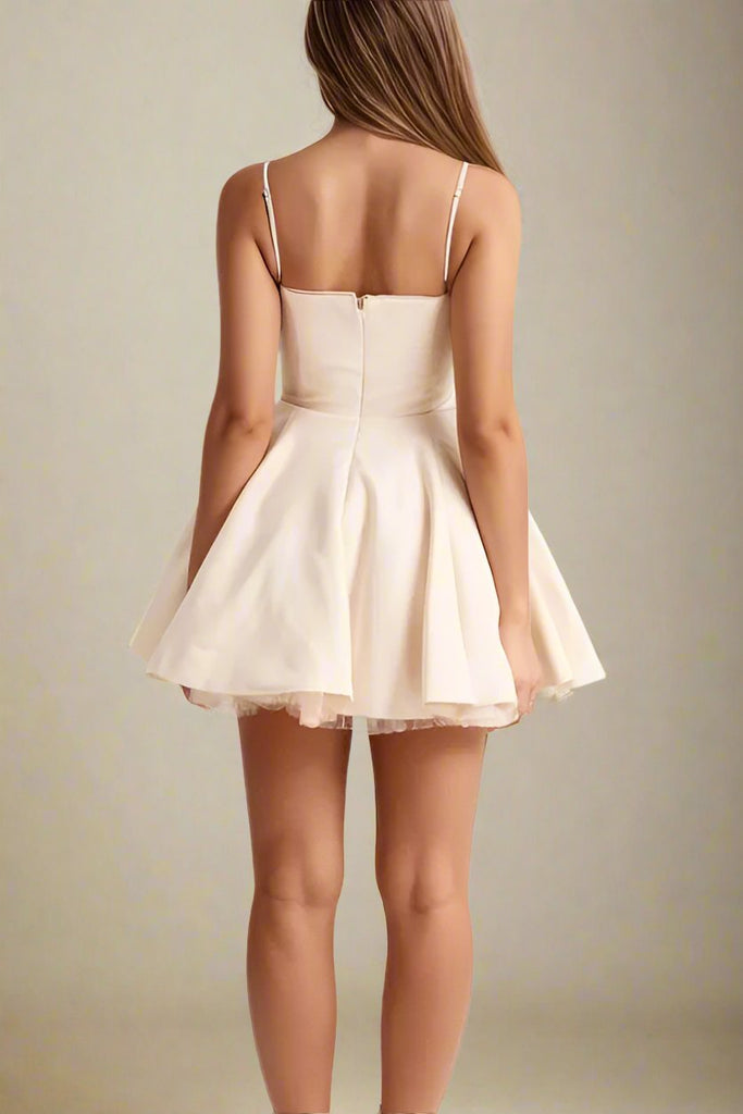 Mavis Mini Dress - Cream - Stylish beautiful dress for special occasions | Buy Online