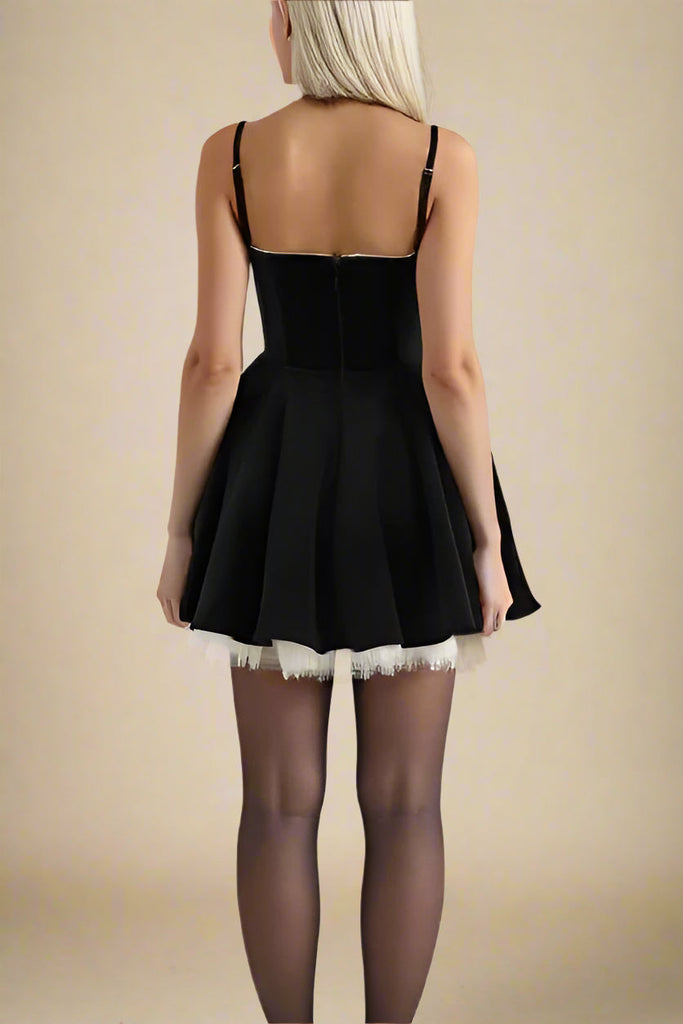 Stylish black dress | Mavis Mini Dress - Velvet Black - Ideal for special occasions