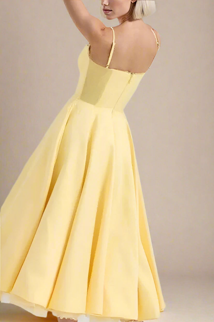 Stylish yellow dress | Mavis Midi Dress - Sun Yellow - Ideal for special occasions
