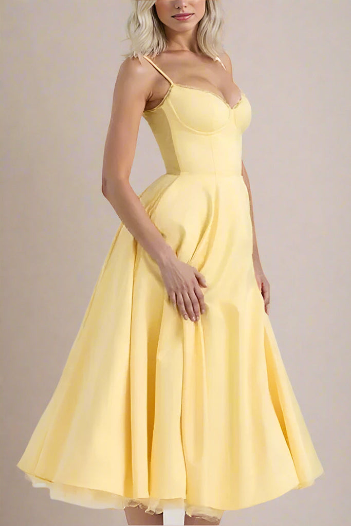 Mavis Midi Dress - Sun Yellow - Stylish yellow dress for special occasions | Buy Online