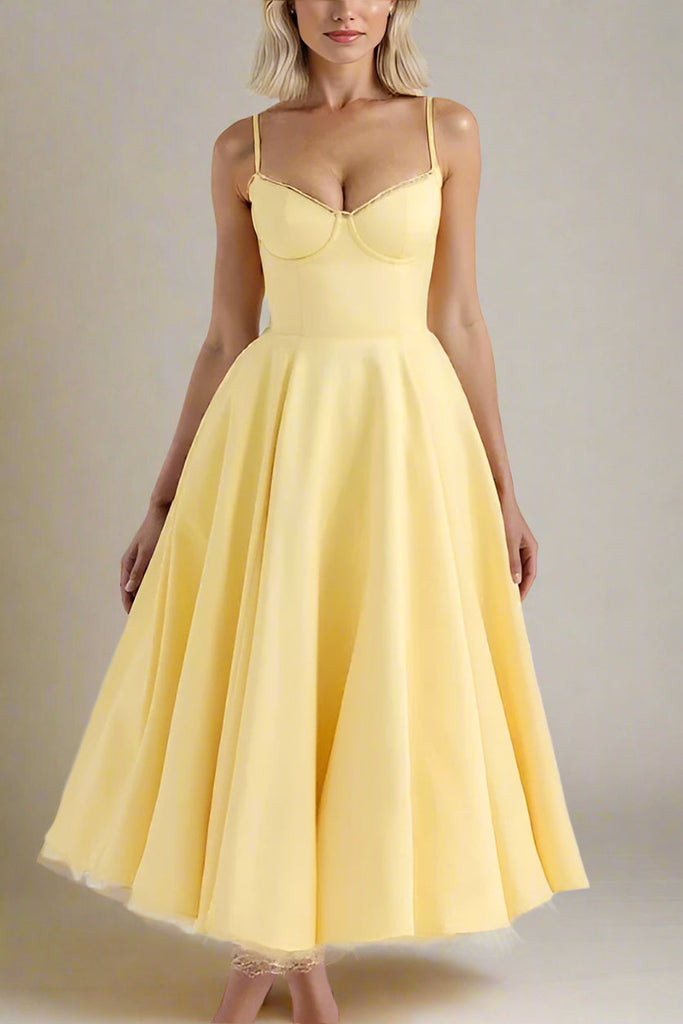 Shop  yellow dress - Perfect for special occasions | Mavis Midi Dress - Sun Yellow