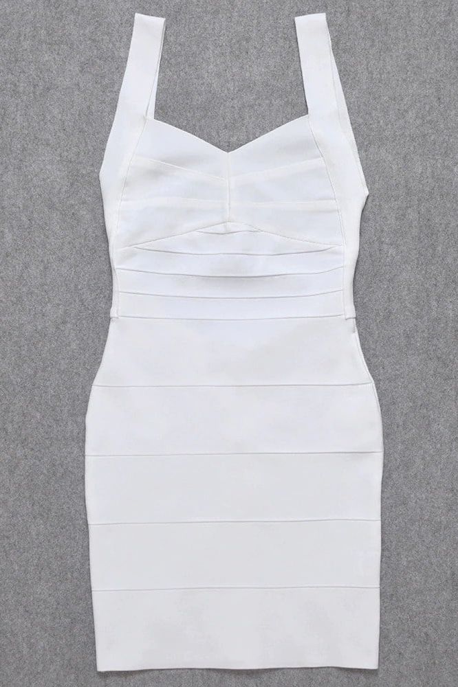 Stylish white dress | Maya Bandage Mini Dress - White Pearl - Ideal for special occasions