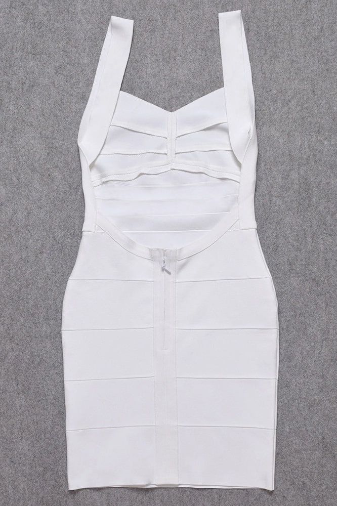 Stylish white dress | Maya Bandage Mini Dress - White Pearl - Ideal for special occasions