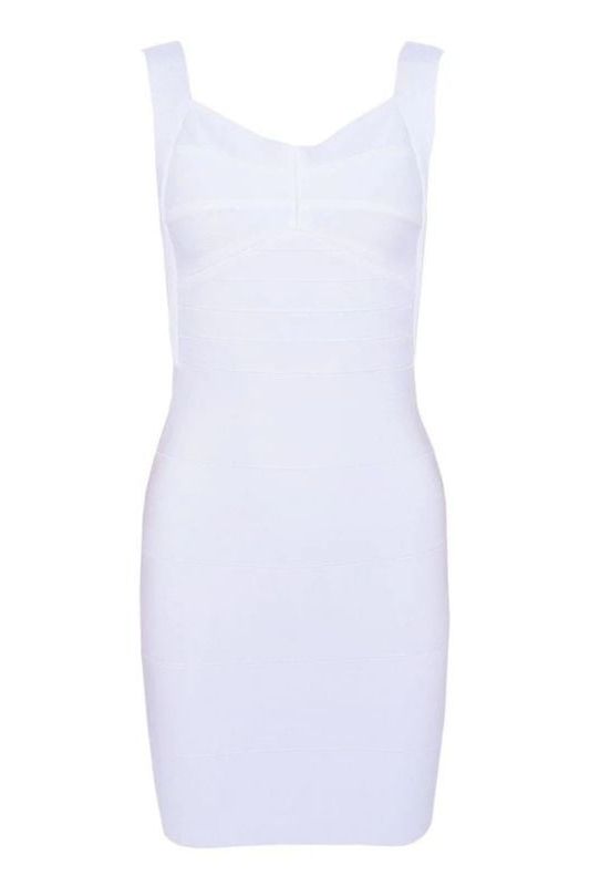 Stylish white dress | Maya Bandage Mini Dress - White Pearl - Ideal for special occasions