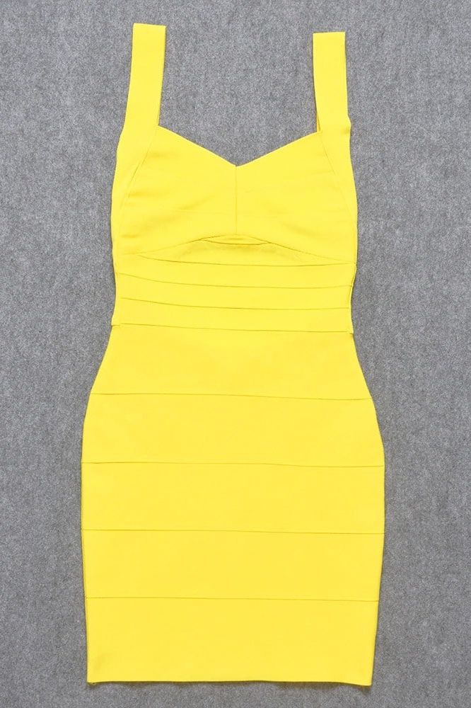 Stylish yellow dress | Maya Bandage Mini Dress - Sun Yellow - Ideal for special occasions