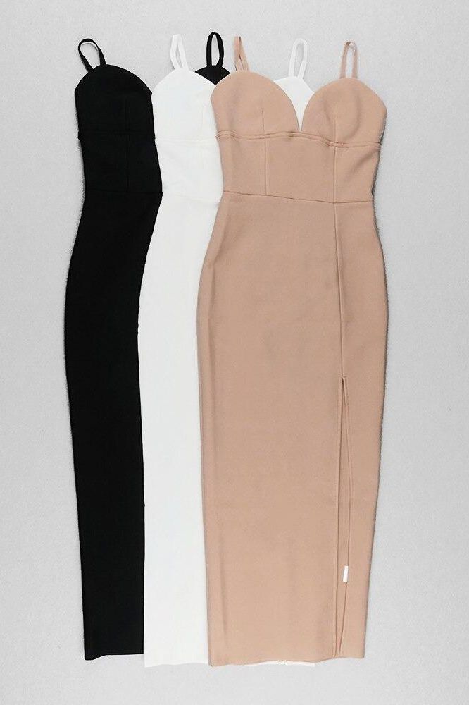 Stylish beautiful dress | Milan Bandage Midi Dress - Nude - Ideal for special occasions