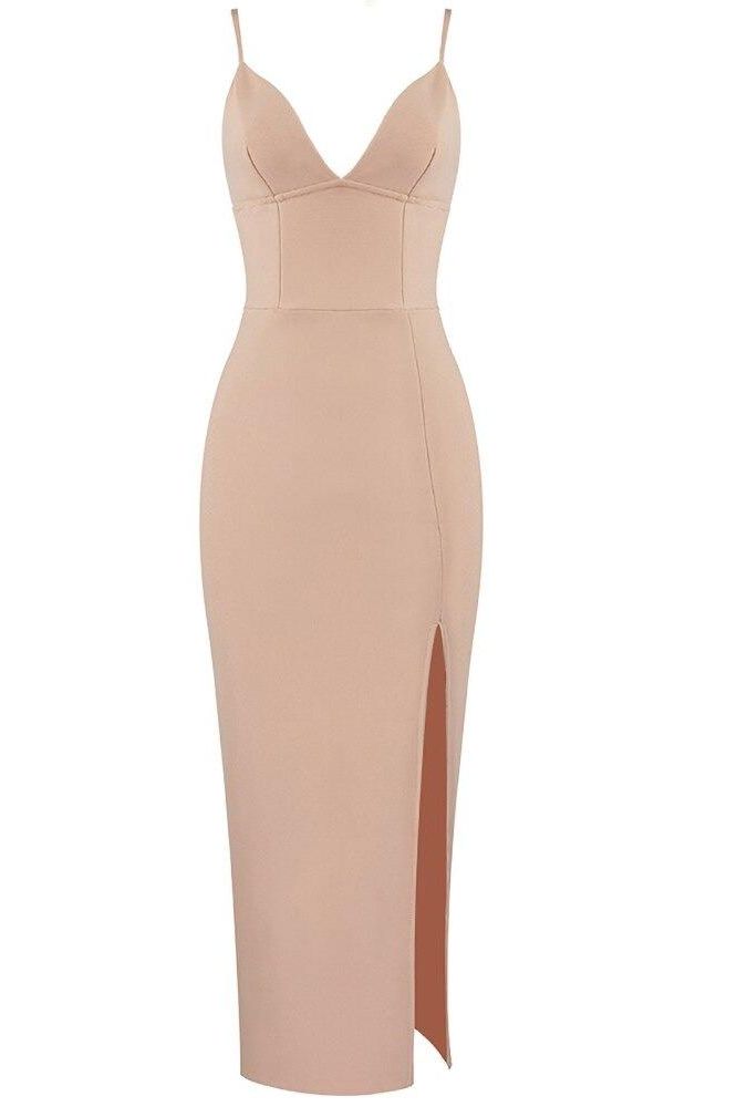 Shop  beautiful dress - Perfect for special occasions | Milan Bandage Midi Dress - Nude