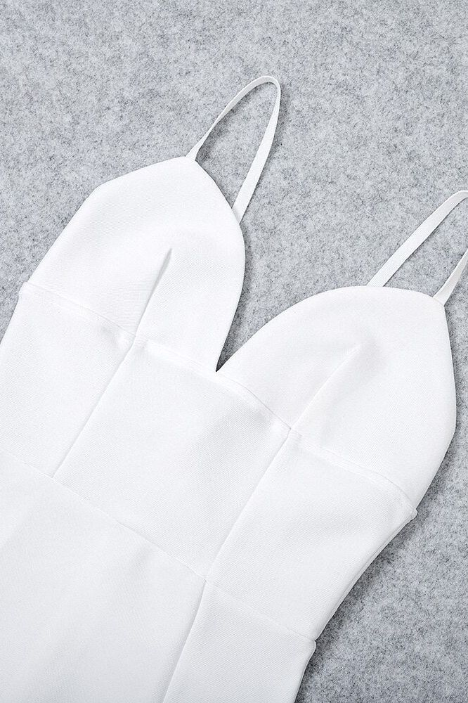 Milan Bandage Midi Dress - White Pearl - Stylish white dress for special occasions | Buy Online