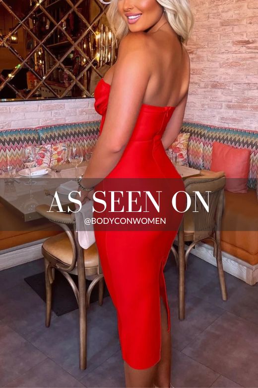 Stylish red dress | Miles Bodycon Midi Dress - Lipstick Red - Ideal for special occasions