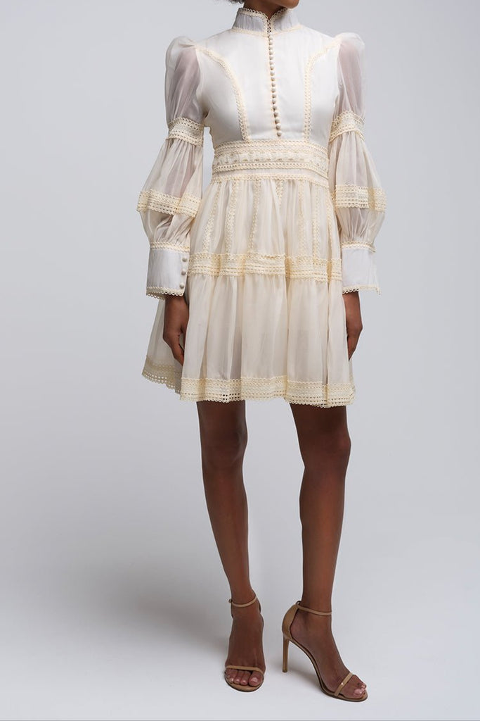 Stylish red dress | Milla Layered Mesh Sleeve Mini Dress - Ideal for special occasions